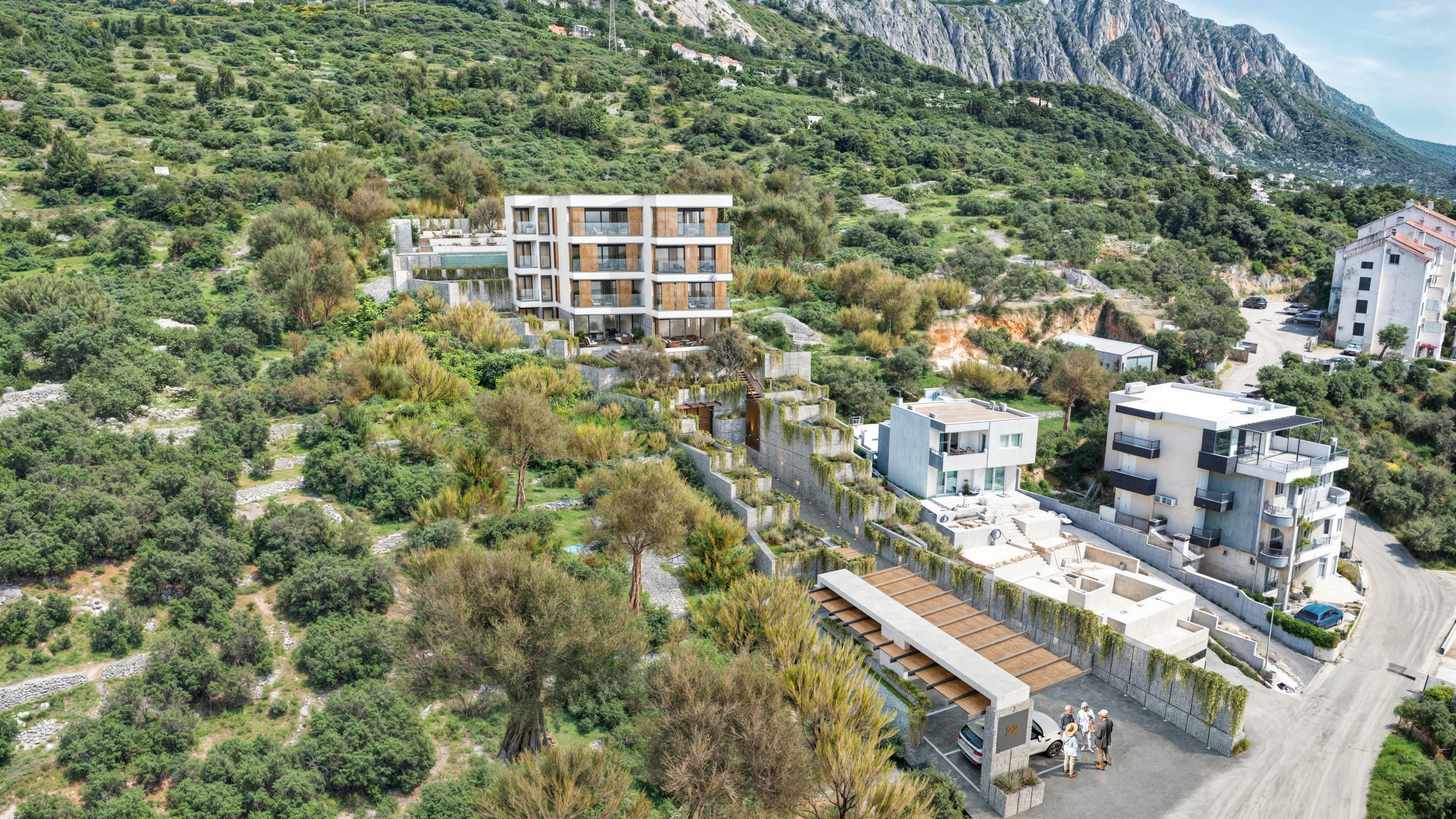 3D rendering objekta u novogradnji noc