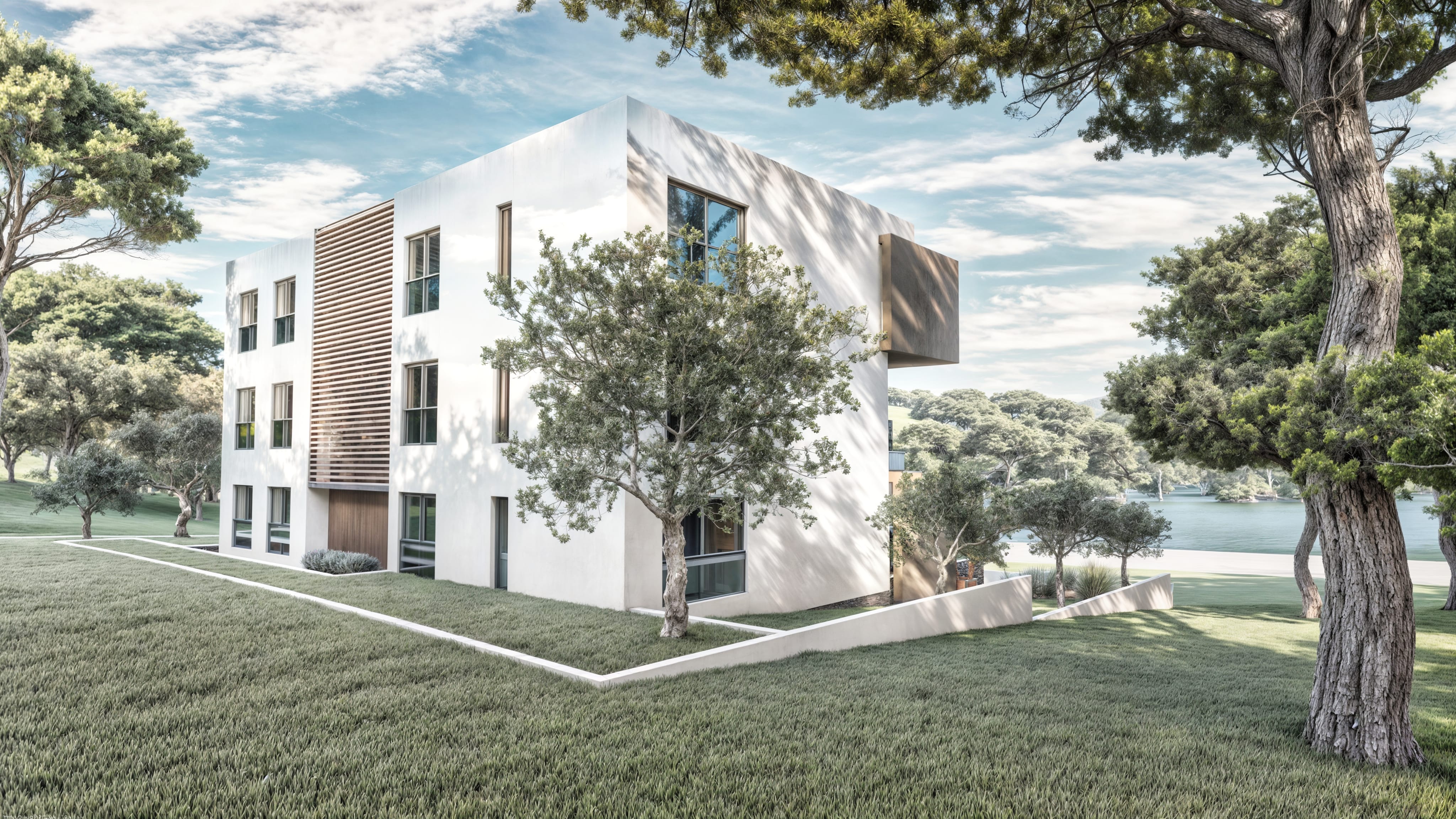 3D rendering objekta u novogradnji noc